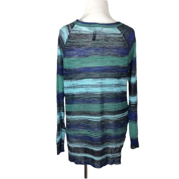 BCBGMaxAzria Women’s Striped Sheer Long Sleeve Top Size Small - Picture 3 of 5